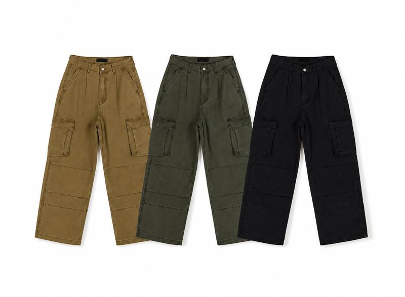 LMN Crack Washing Parasuit Cargo Pants (3 colors)