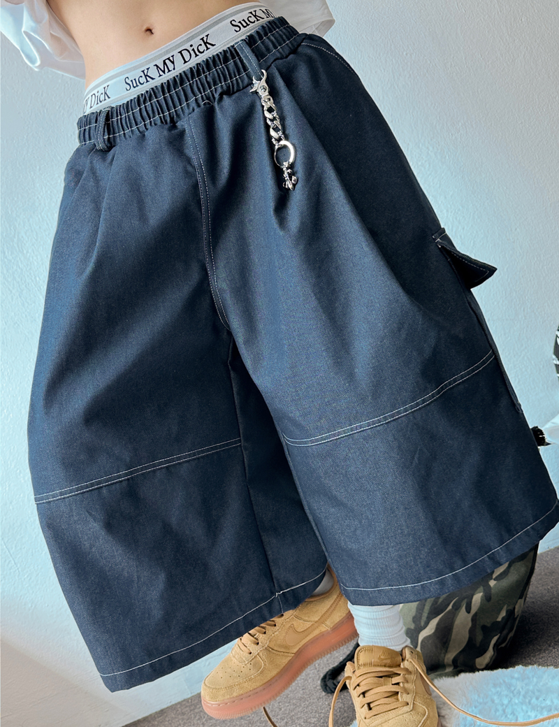 CCORTTI（コルッティ）の「VIVID STITCH BALLOON DENIM BERMUDA 💙🖤🩵2COLOR（Pants）」
