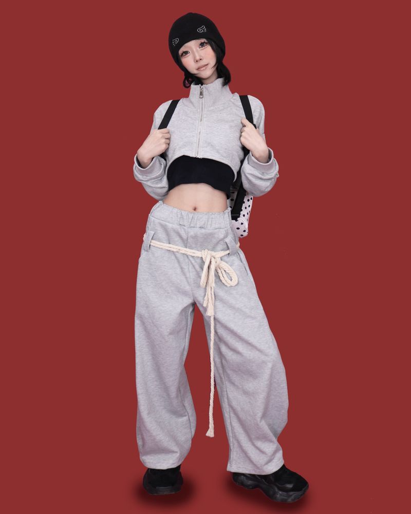 loop wide banding pants
