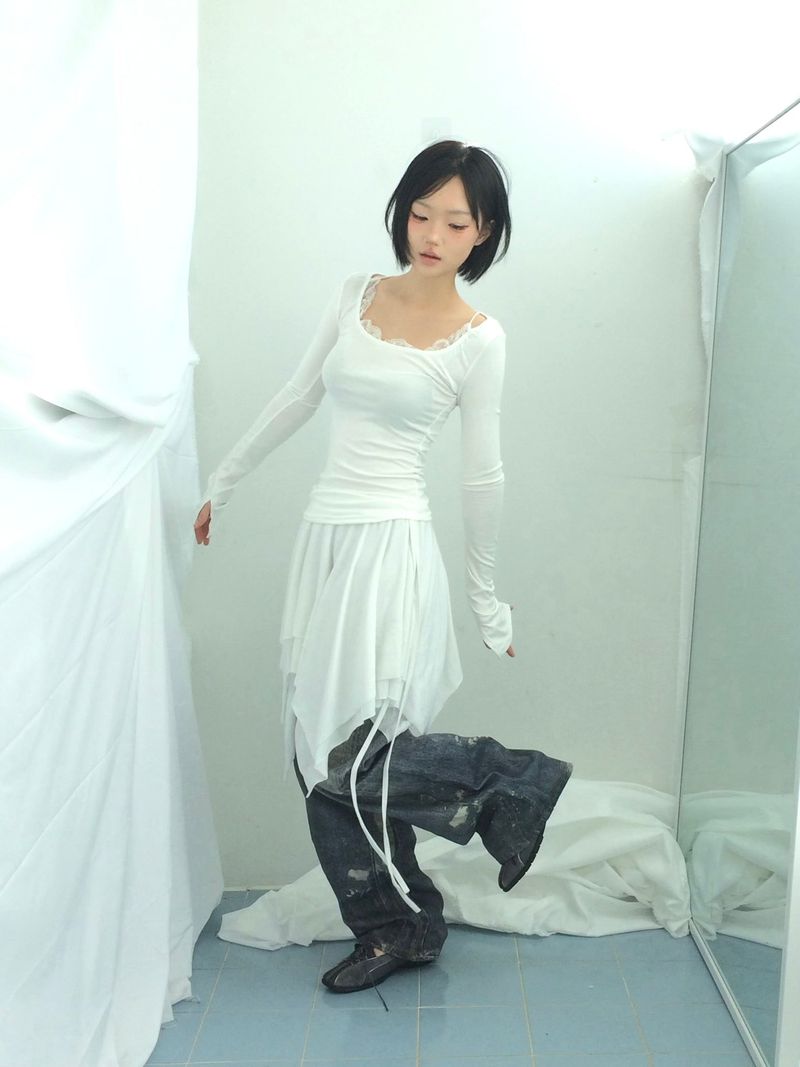 ribbonline wave skirt