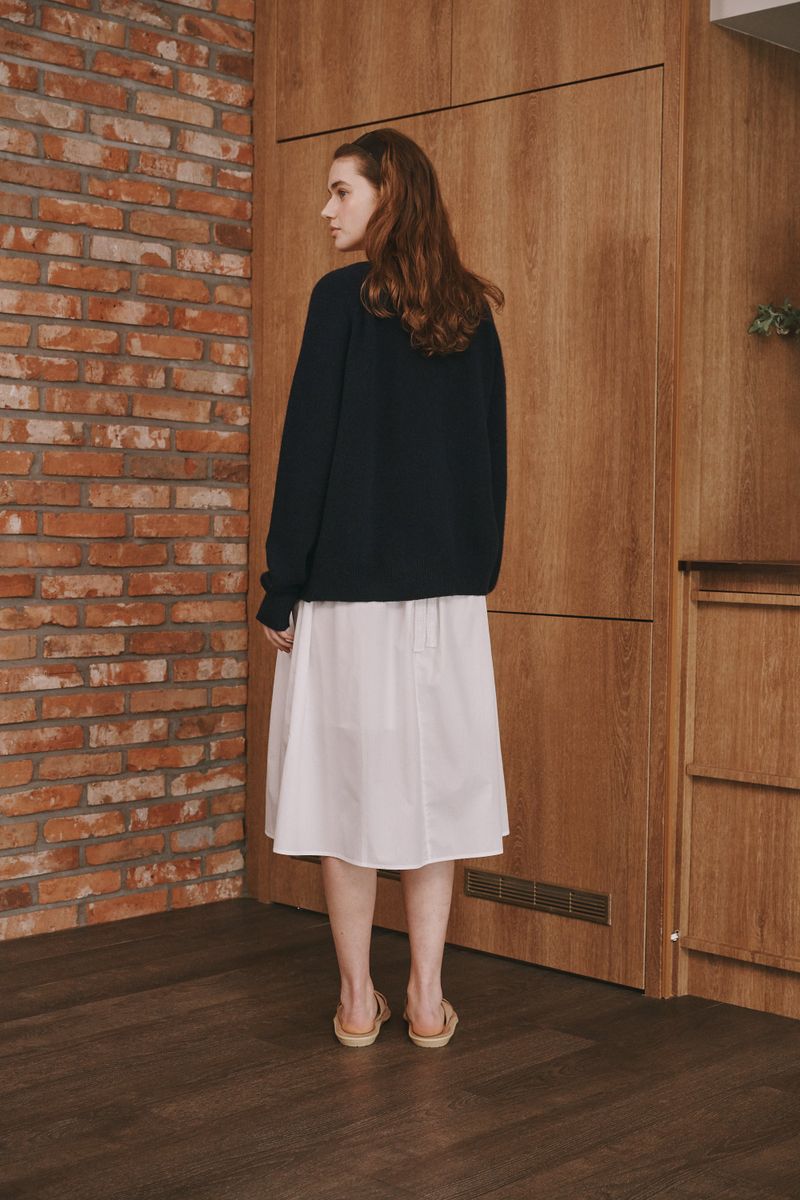 Shirring cotton skirts (Ivory)