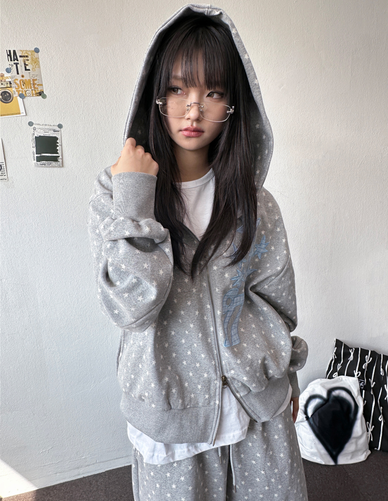 CCORTTI(コルッティ)の「Toyd Blue Number Star Patch Tattoo Zip Hoodie 2color(Tops)」