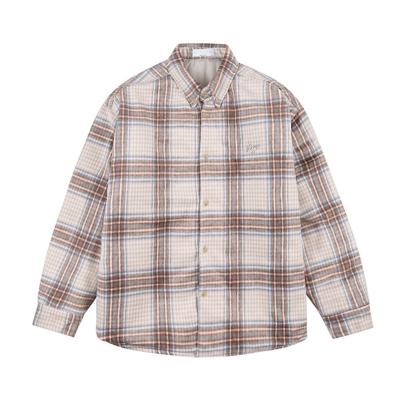 WOOL CHECK PUFFER SHIRTS