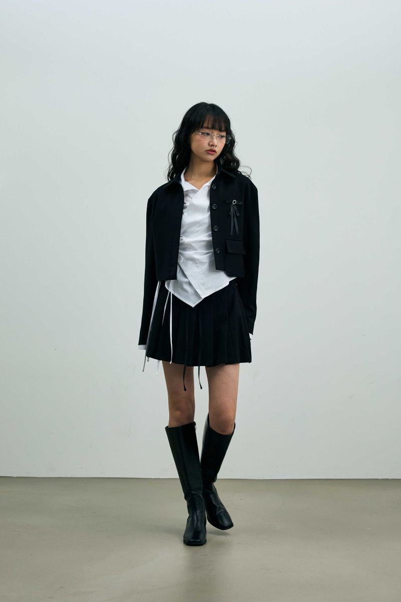 MILD PLEATS SKIRT PANTS / BLACK