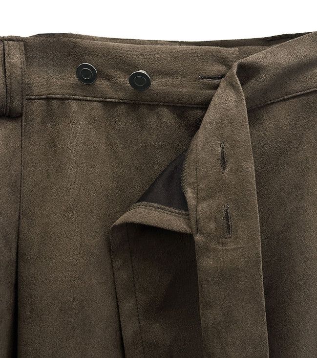 Suede Pocket Wrap Skirt