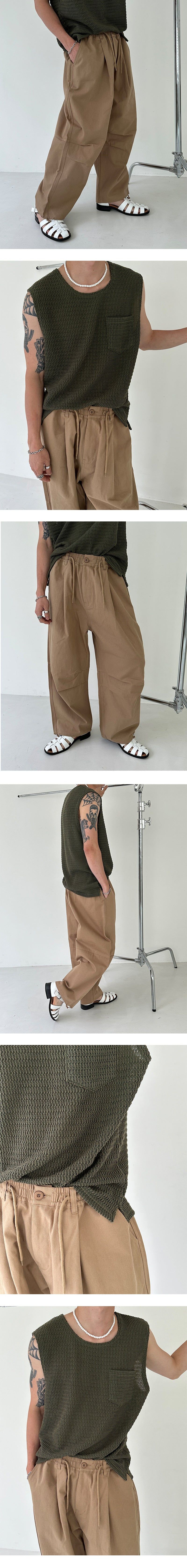 [S/S] Square pocket knit sleeveless (5color)