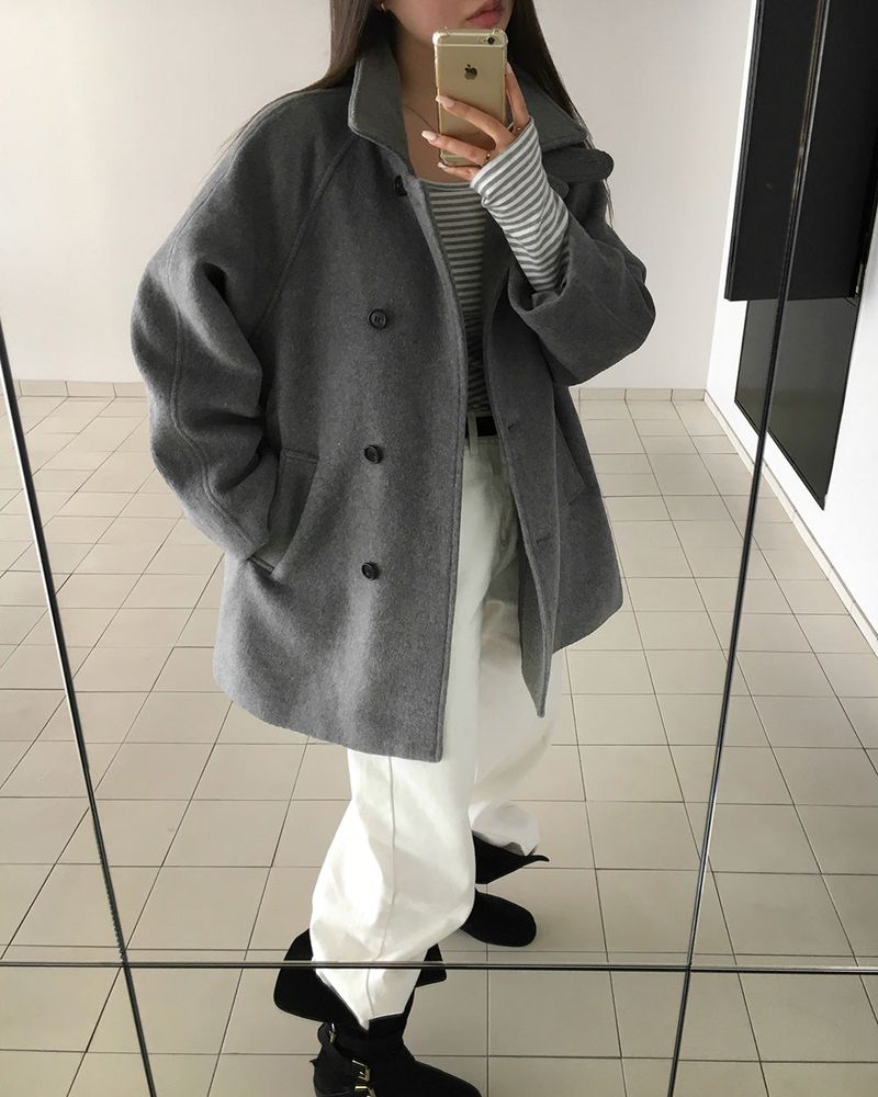[ORIGINAL] HOLES HIGH NECK MEDIUM COAT