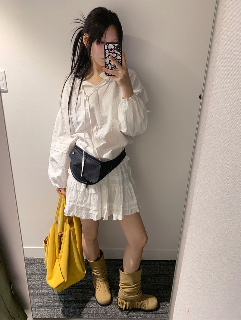 BENNY FRILL PUFF BLOUSE (2C)