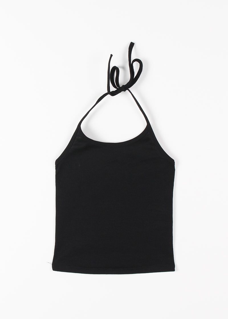 CROPPED HALTER SLEEVELESS