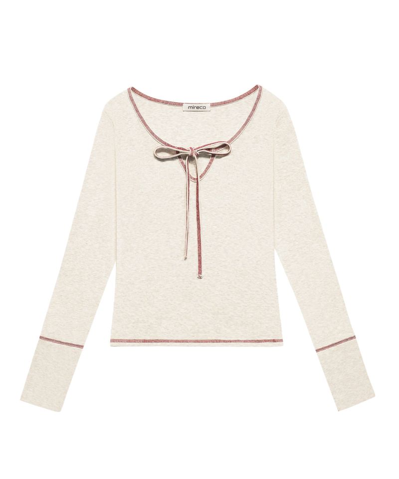 STITCH RIBBON T OATMEAL