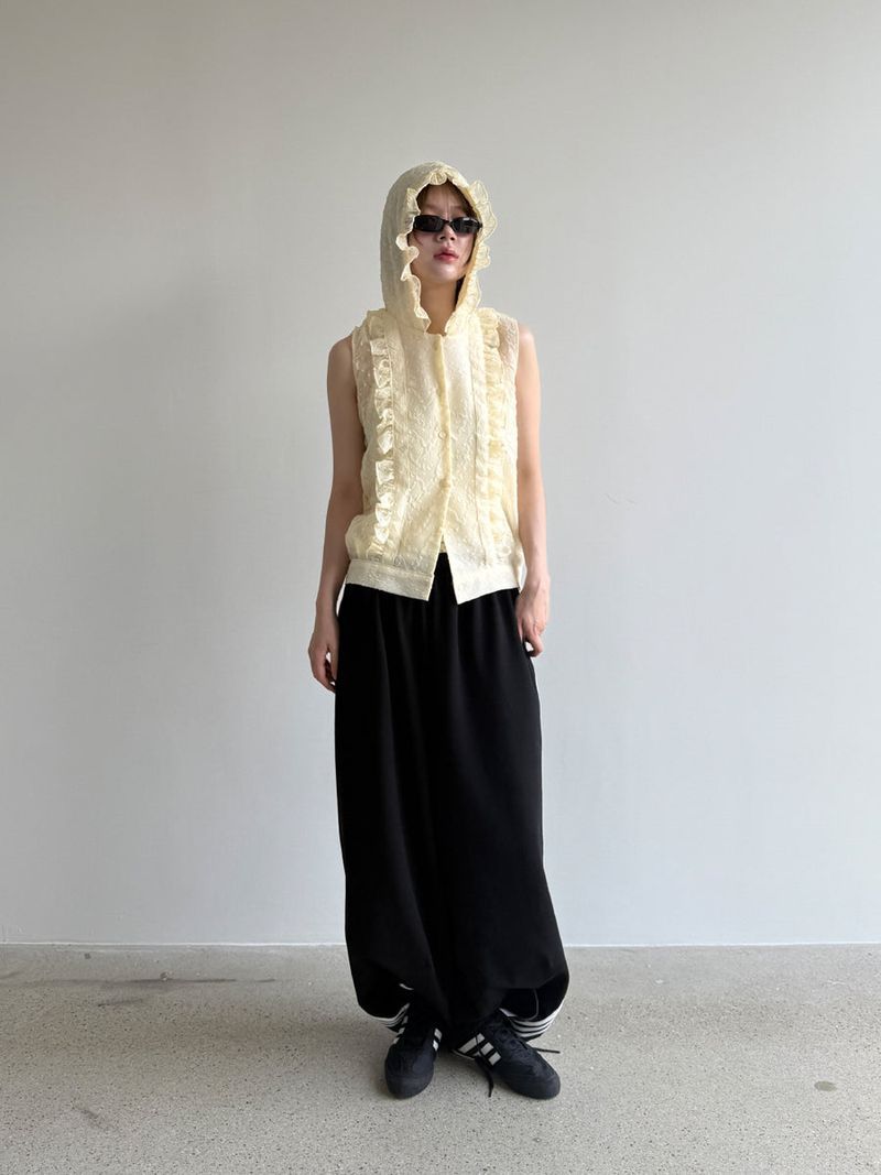 pintuck track pants