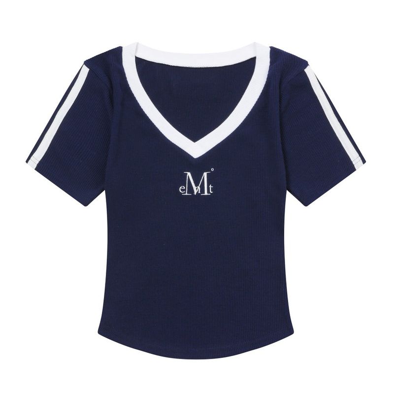 BINDING TRACK LINE HALF SLEEVE T (3COLOR)