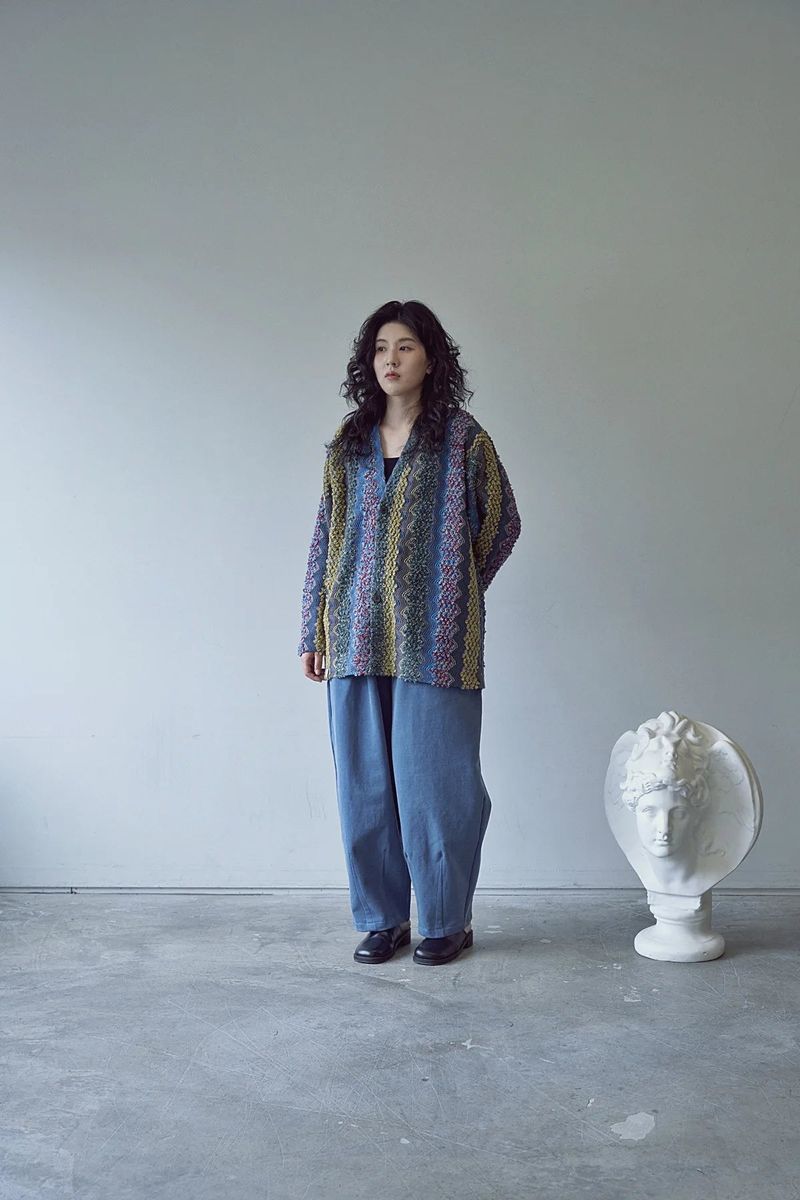 BOUCLE BOHEMIAN HERITAGE CARDIGAN (Blue)