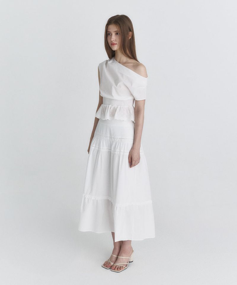 Drape lace blouse (Ivory)