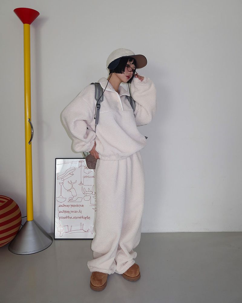 woolen fleece soft two-piece set