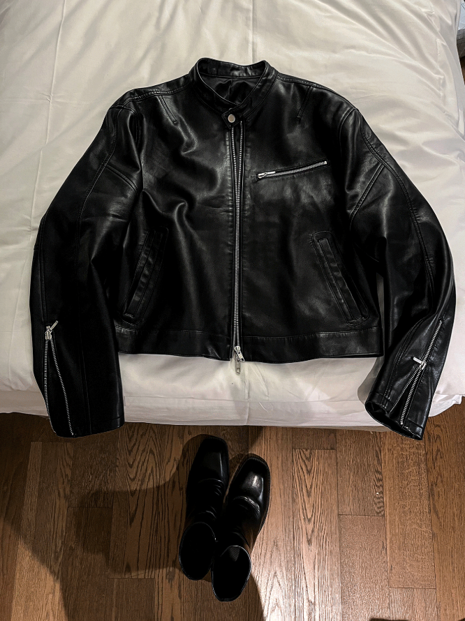 The Of Premium Crop Leather Jacket