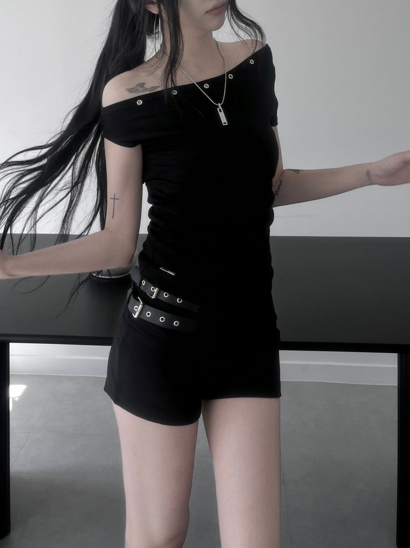 URBAN UNIQUE(アーバンユニーク)の「eyelet le mans short sleeves(Tops)」