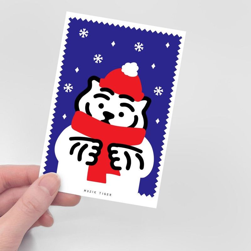 WINTER TIGER POST CARD