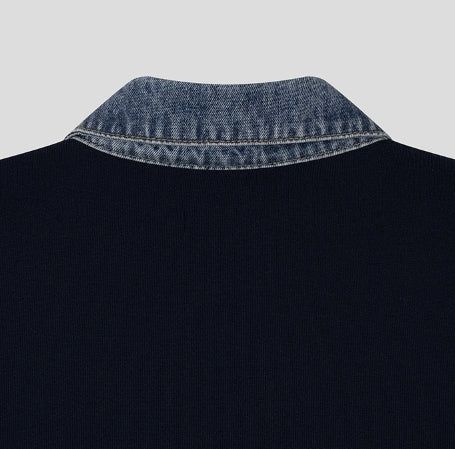 Vice Denim Collared Short Sleeve Knit