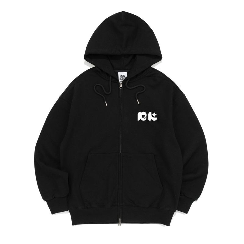 MIGNON LOGO HOOD ZIP-UP-BLACK