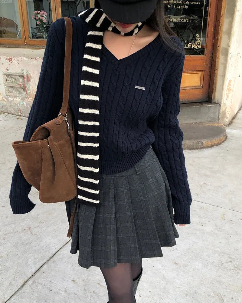 BEIDELLI（ベイデリー）の「[ORIGINAL] Hayden Cable-Knit V-Neck Knit（Tops）」