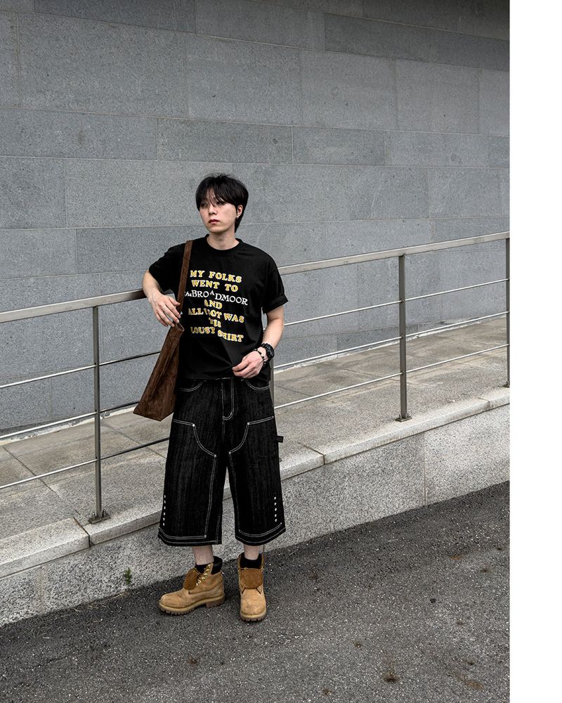 Beto Studded Bermuda Denim Pants
