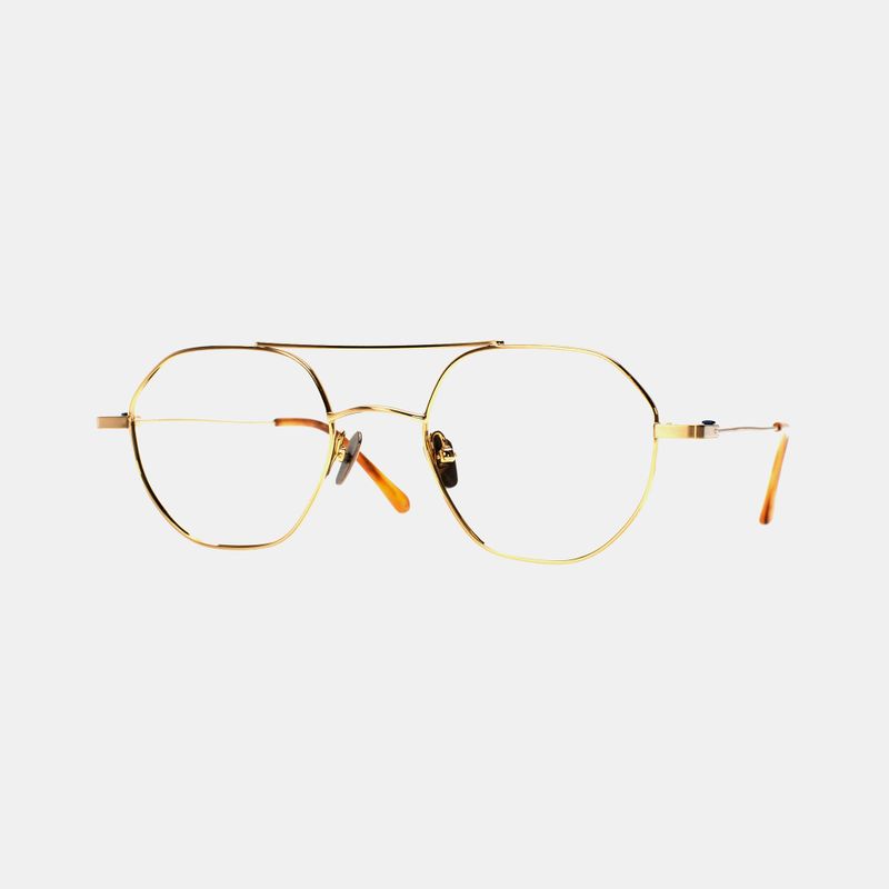 Knouun Round titanium glasses CODE. 103. A Sizzy Gold