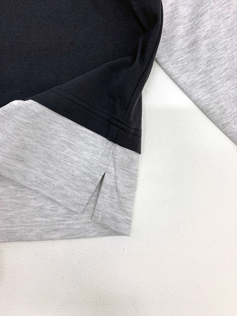 Blacklist lettering Layered tee (Charcoal/Grey)