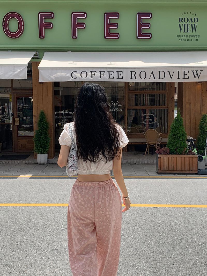[MADE] PESTO FLOWER WIDE PANTS