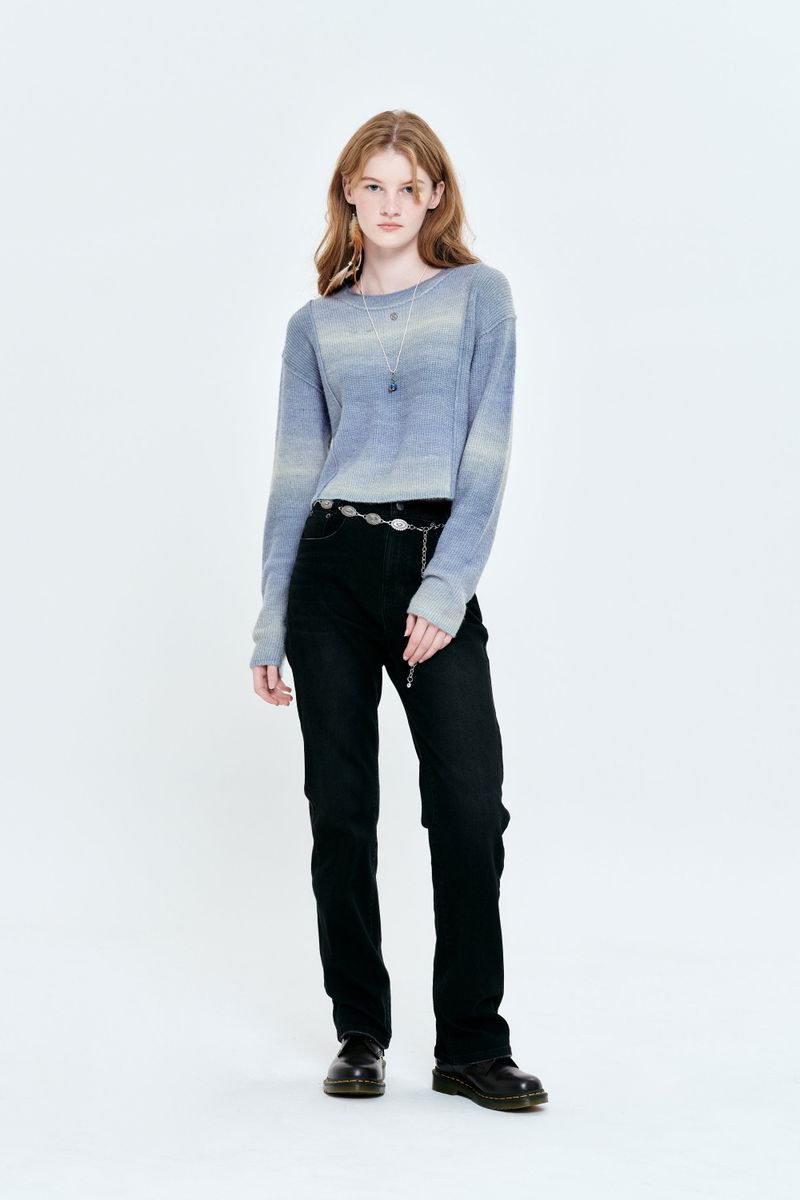 CHERRY BASIC NAPPING DENIM PANTS [BLACK]