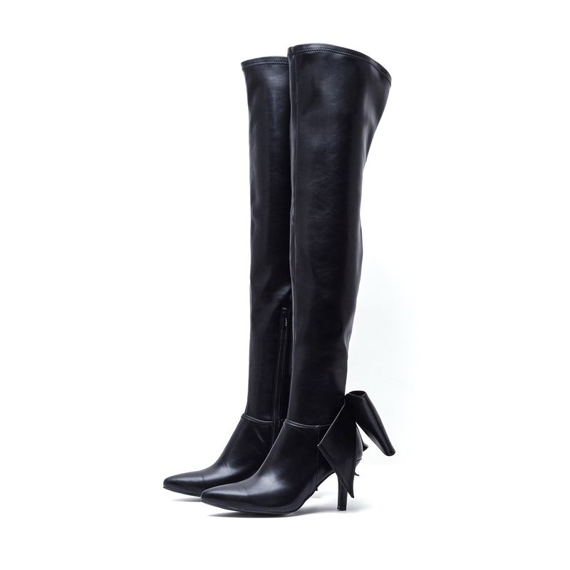 Ribbon Boots Heel(Black)