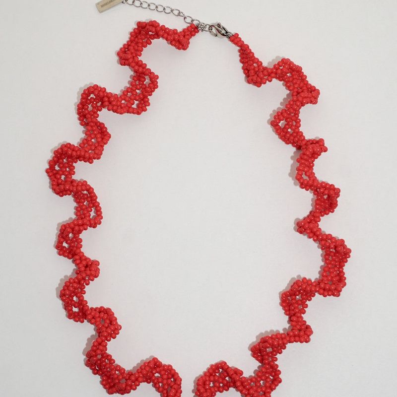 TWIST BEADS NECKLACE RED