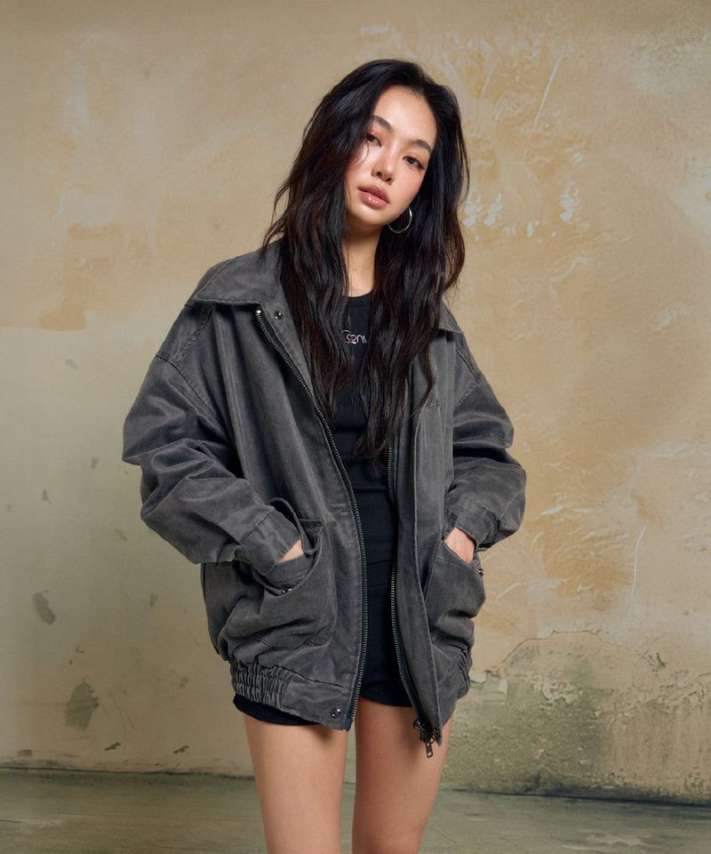 CALLOUT WASHED JACKET / GRAY