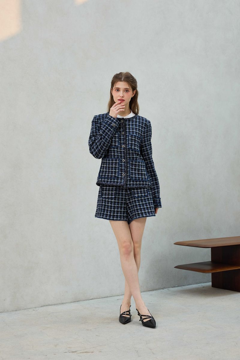 COMELY TWEED SHORTS PANTS / BLACK
