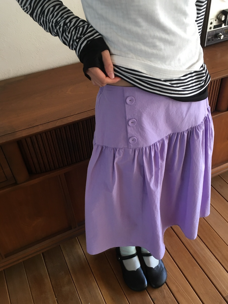 side button midi skirt