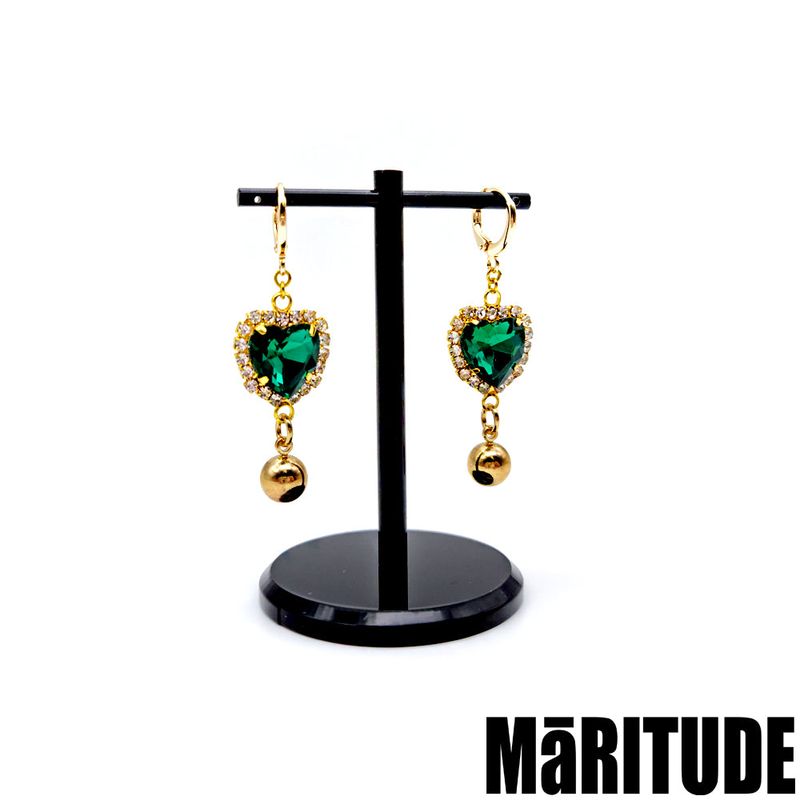 EMERAID HEART EARRINGS