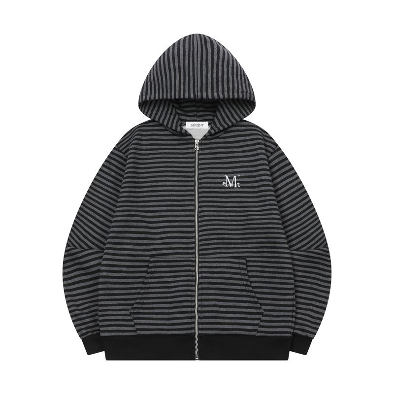 MUCENT（ムセント）の「FLEA STRIPE HOOD ZIP-UP UNISEX（Tops）」