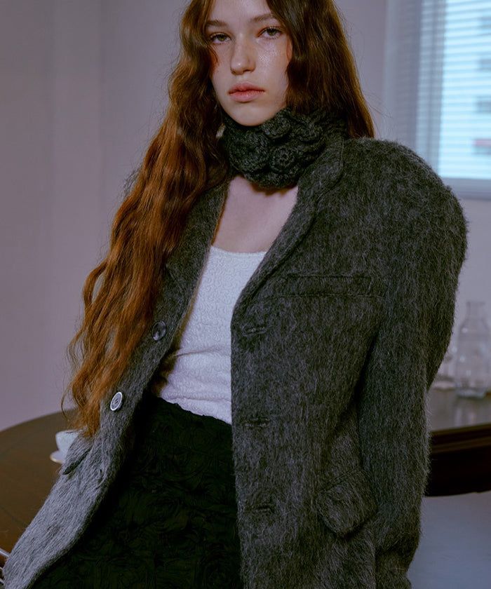 Alpaca Oversize Jacket (GRAY)