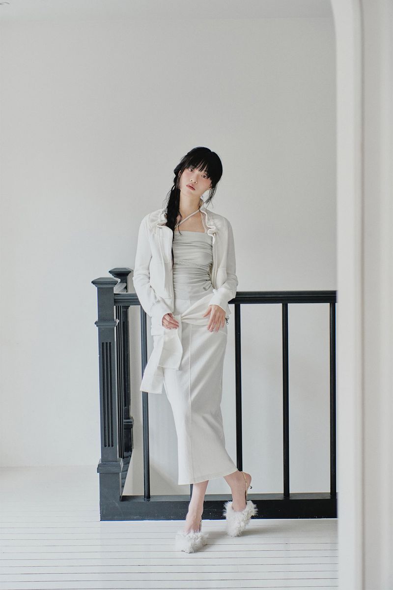 ANGEL SHIRRING TOP light mint