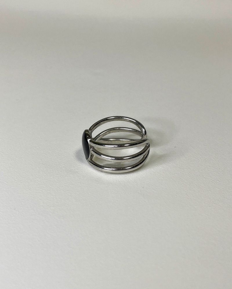 twist onyx ring (925silver)