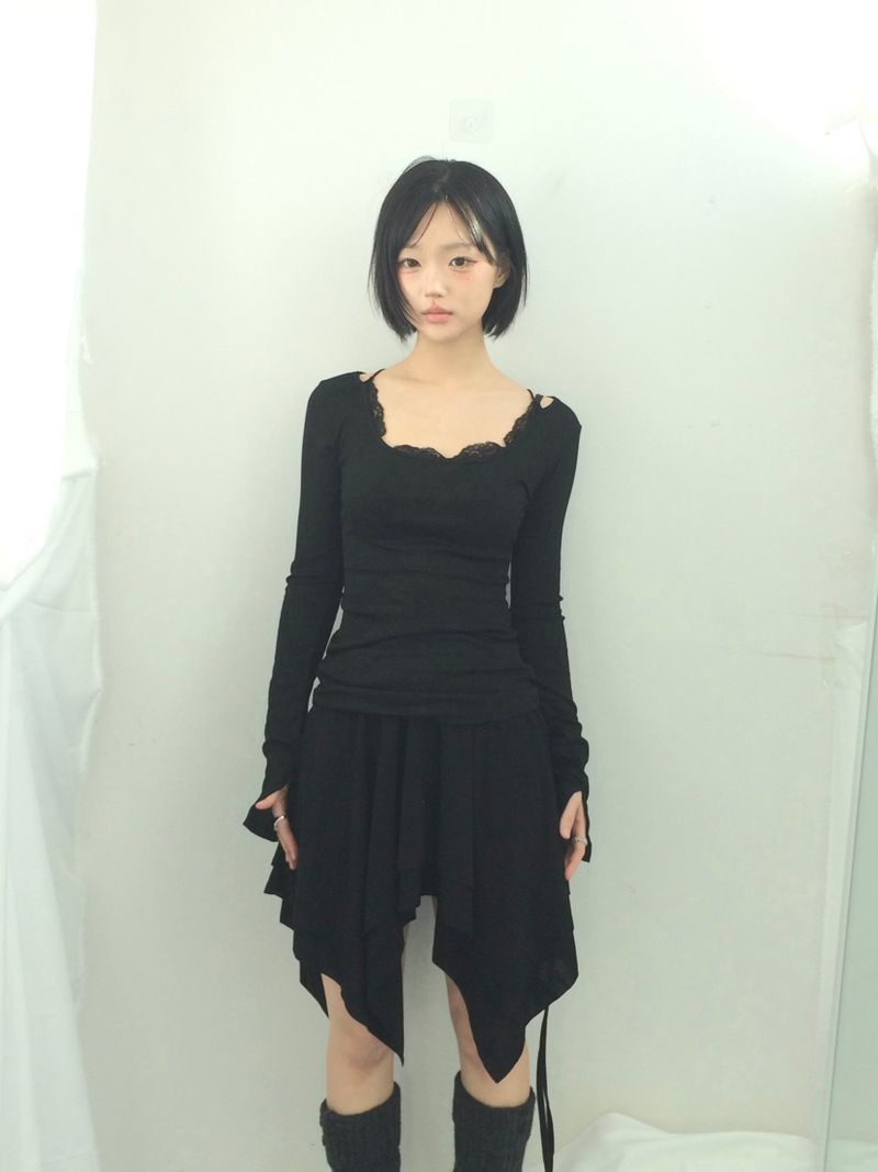 ribbonline wave skirt