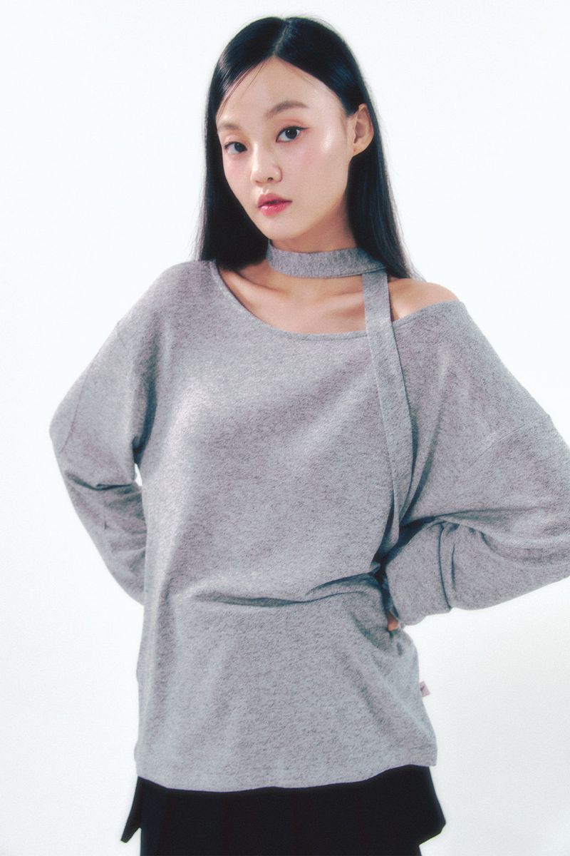 MOILLY(モイリー)の「Knit Tie Long Sleeve Set Gray(Tops)」