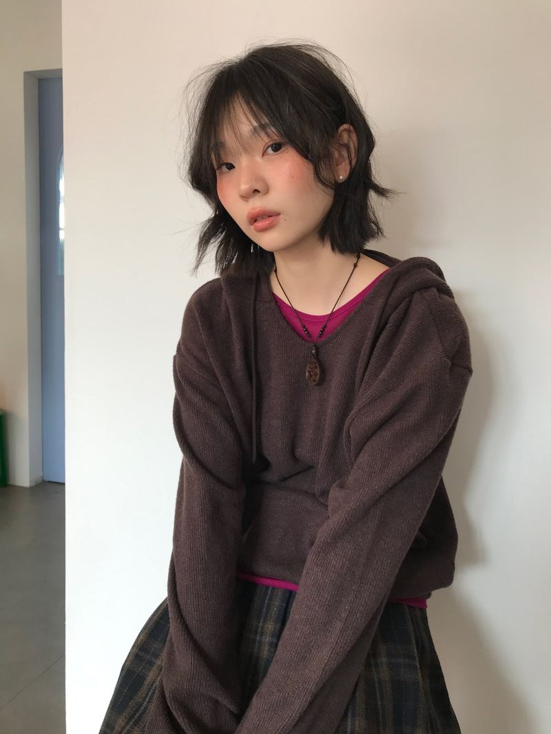 Lip Knit Hoodie (5Colors)