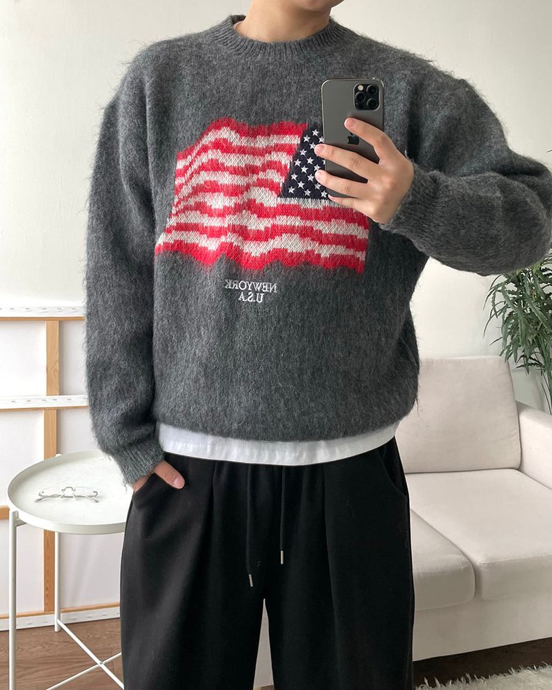 IDF（アイディーエフ）の「Flag Brushed Wool Knit（Tops）」