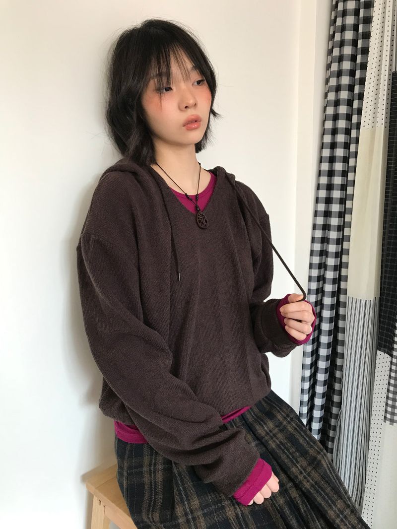 Lip Knit Hoodie (5Colors)