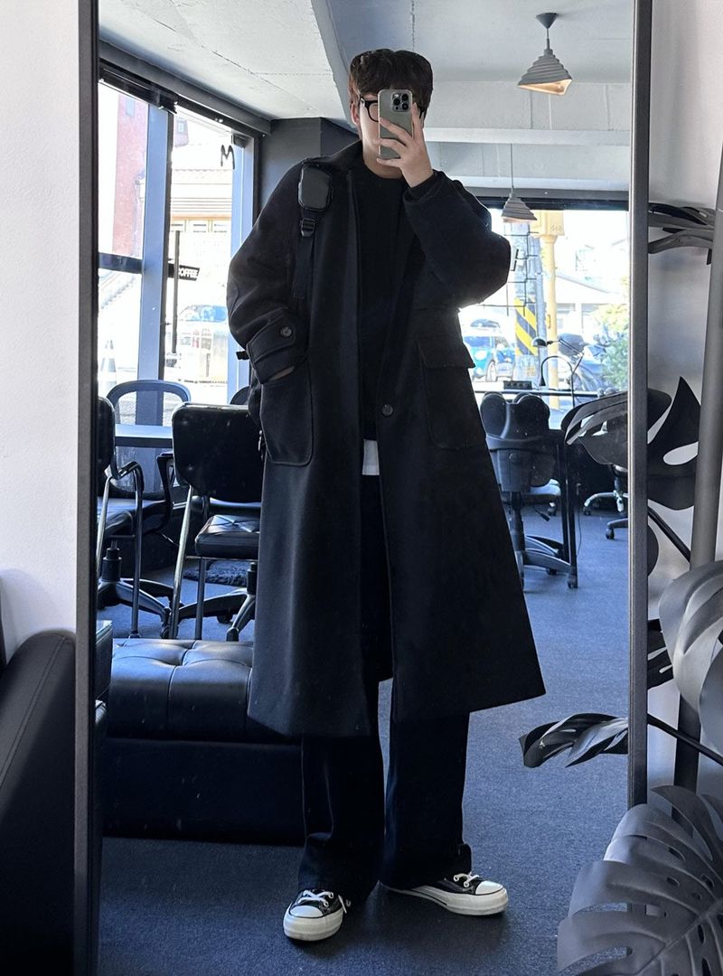 frang double pocket kara wool coat