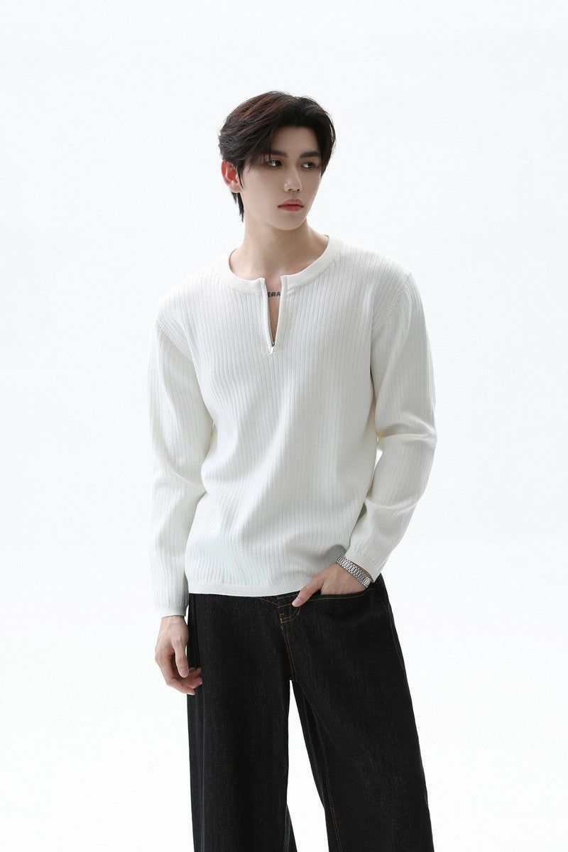 TURNTIDE（ ターンタイド）の「Textured Half Zip Knit Sweater（Tops）」