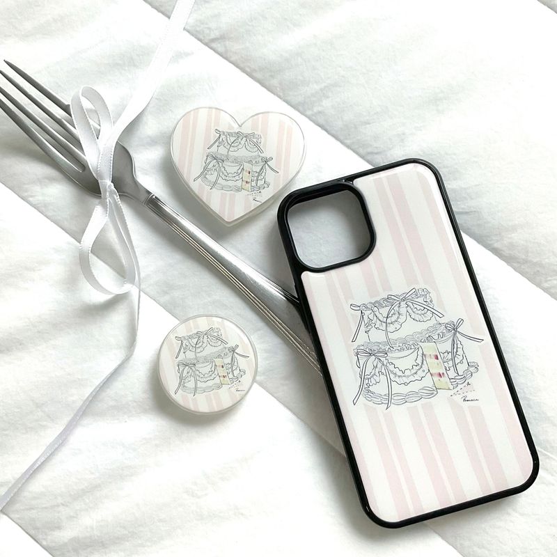 Fake cake case (pink stripe)