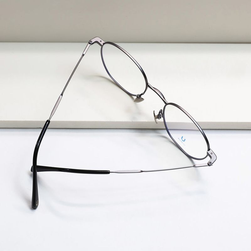 Knouun Round titanium glasses CODE. 101. A gray