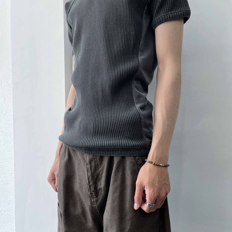 Sharp Silhouette Slim-Fit Ribbed Tee